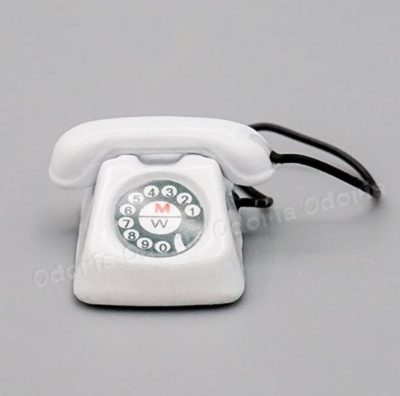 Odoria 1:12 Miniature Telephone Dollhouse Phone (White) Dollhouse Furniture Decoration Accessories