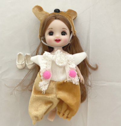 Odoria 1:12 Scale Doll with Dress-Yellow Short Hair (E79)