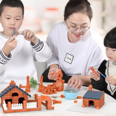 Odoria Mini Red Bricks Building Game Set Miniature
