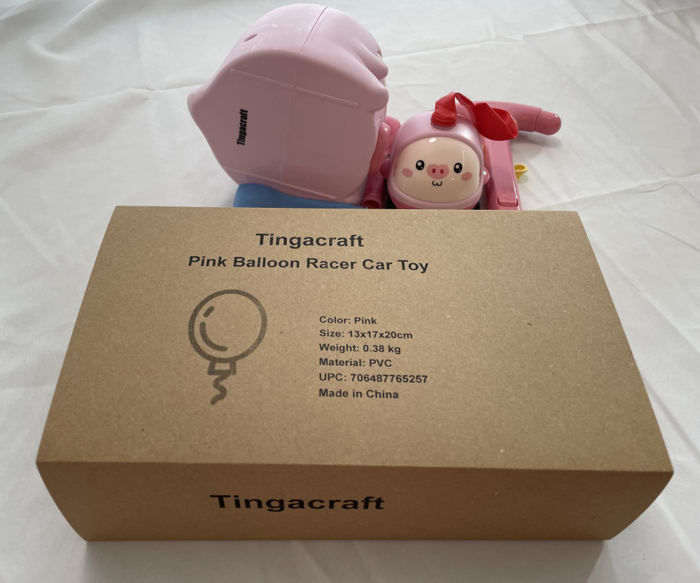 Tingacraft Pink Balloon Racer Car Play Balloon Launcher Car Toy for Kids - Image 3