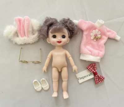 Tingacraft Doll with Dress Accessories-Purple Short Hair