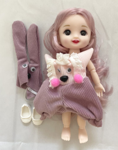 Tingacraft Doll with Dress Accessories-Purple Long Hair