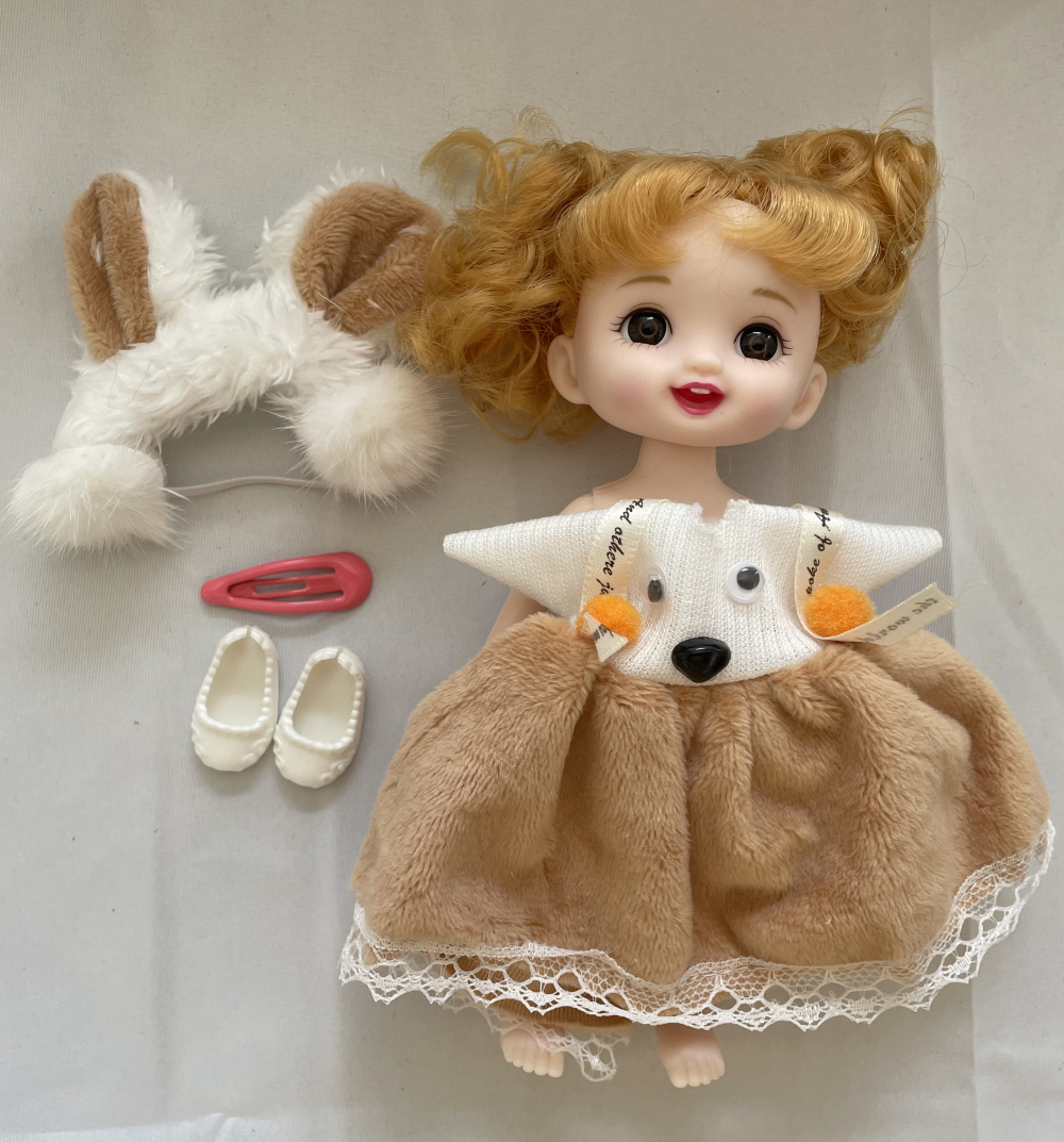 Odoria 1:12 Scale Doll with Dress-Yellow Long Hair (E80)