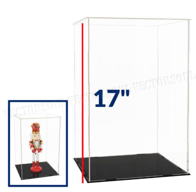 17" Large Acrylic Display Case Dustproof Clear Box Action Figures Self-Install