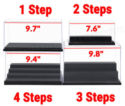 1/2/3/4 Steps Acrylic Display Case Dustproof Box Action Figures 1/64 Diecast