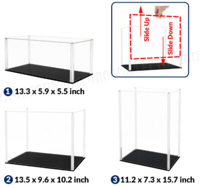 Sliding Door Acrylic Display Case Dustproof Box Action Figure 1/18 Diecast Large